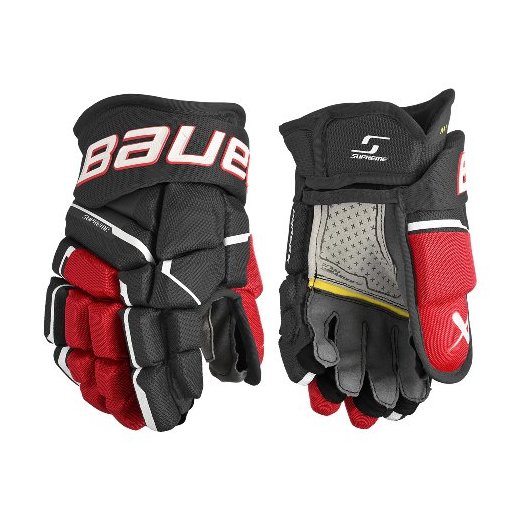 Bauer Supreme Mach Gloves Intermediate black/red 10"