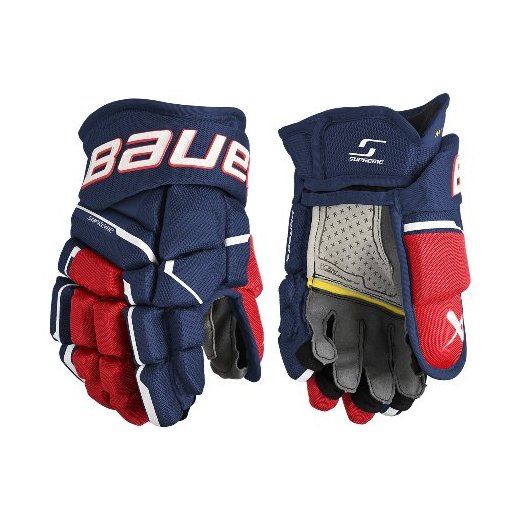 Bauer Supreme Mach Gloves Intermediate navy/red/white 10"