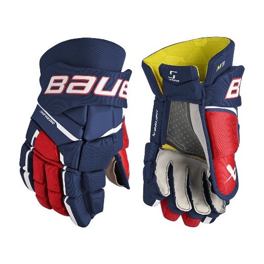 BAUER Supreme M3 Handschuhe Intermediate navy/rot/weiﬂ 12"